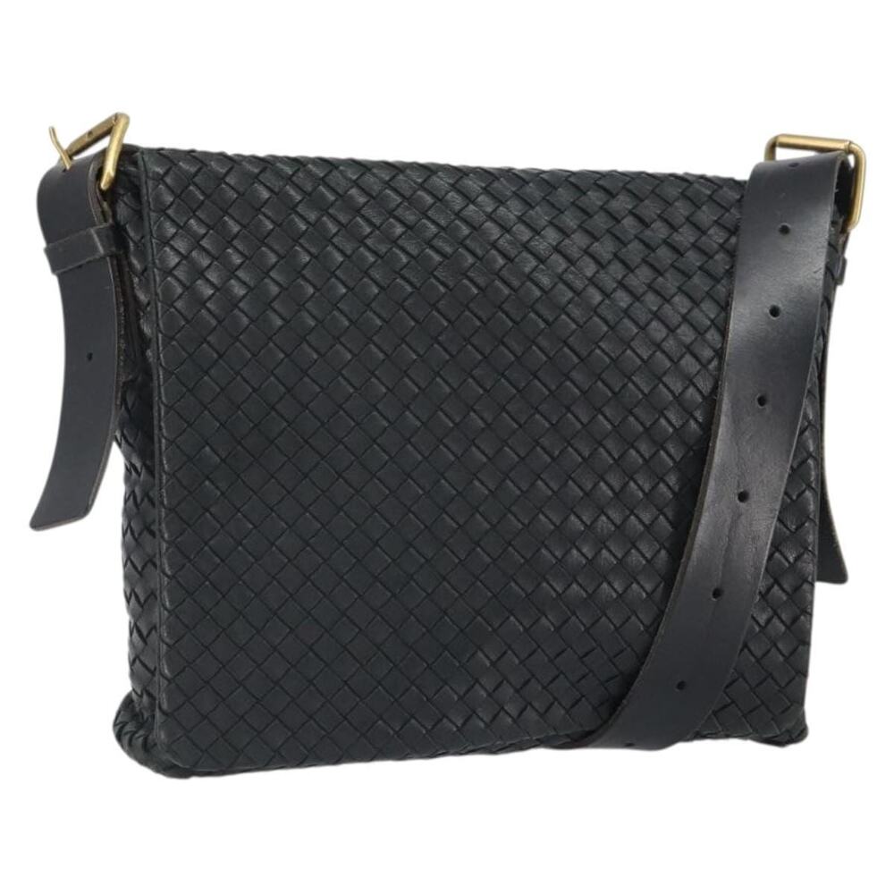 Bottega Veneta Intrecciato Shoulder Bag Black